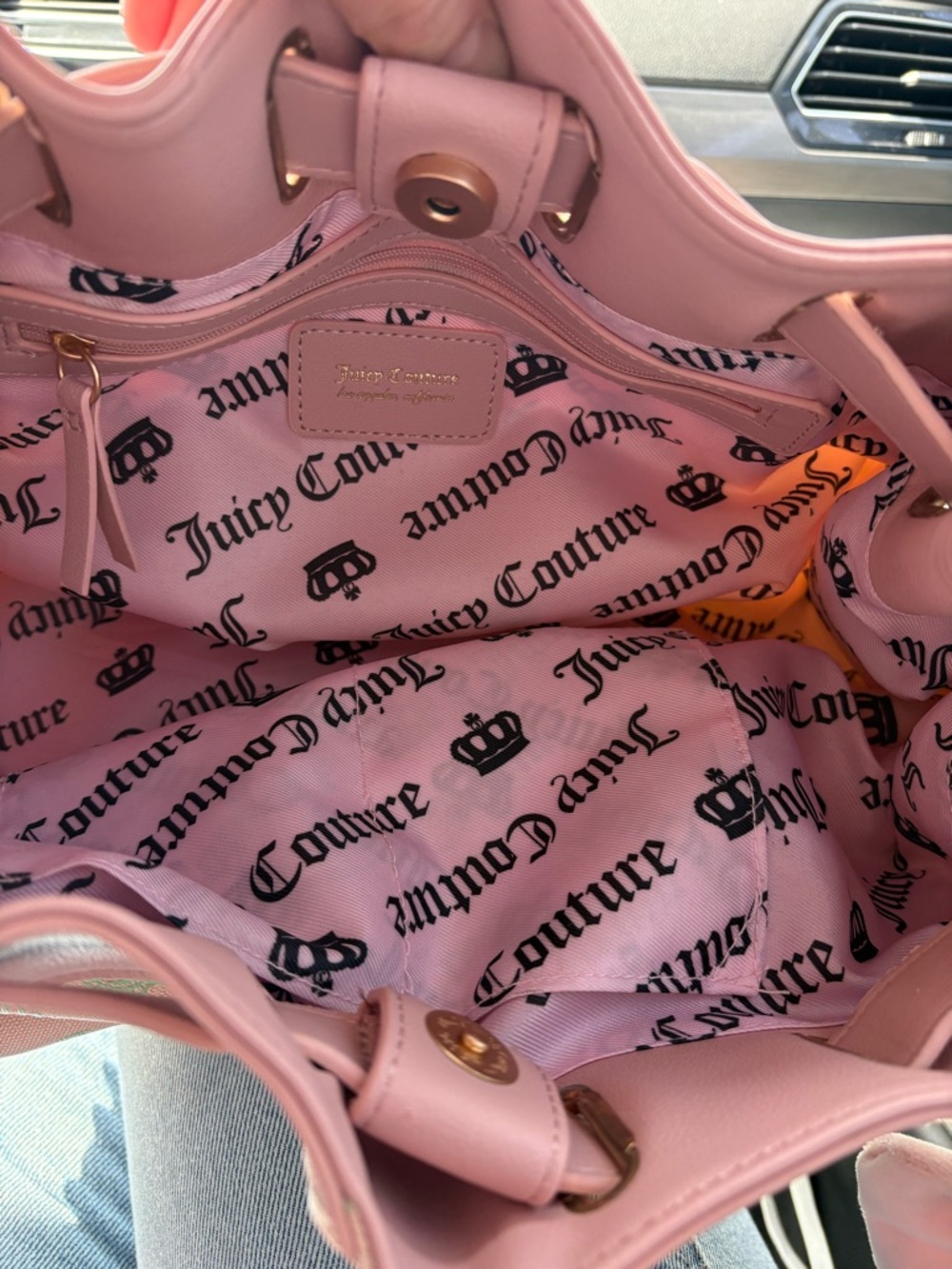 NWT Juicy Couture Pink Satchel with Mint Green Print - Picture 3 of 7